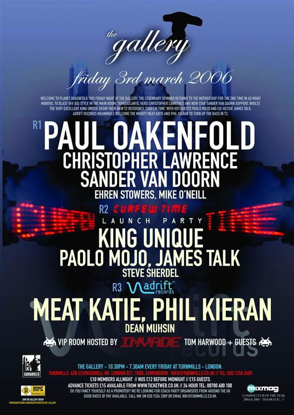 Turnmills · Paul Oakenfold flyer
